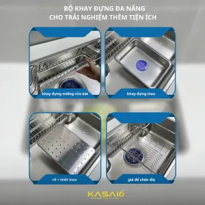 Lắp đặt chậu rửa chén inox 304 100% Kasai KS-BG 7848