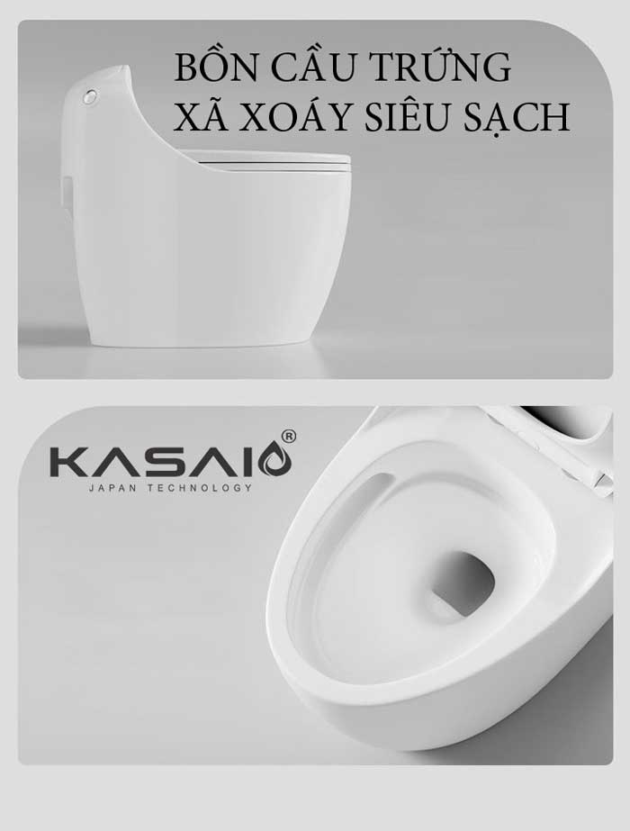 Bồn cầu trứng xã xoáy siêu sạch