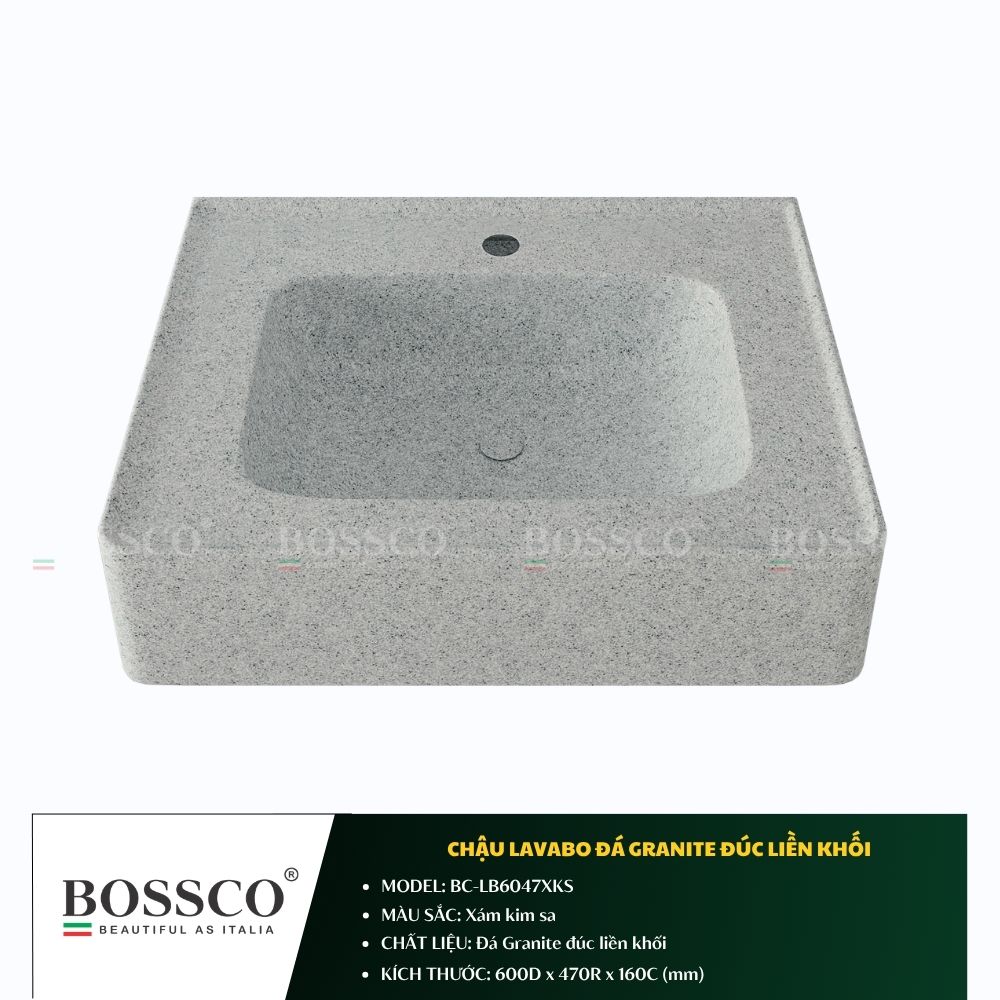 chậu lavabo đá đúc liền khối